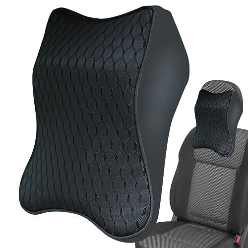 Tebinzi Auto-Nackenkissen, Memory Foam-Unterstützung für Kopf und Nacken, Abnehmbares, atmungsaktives Nackenkissen mit Lederbezug, weiches Reise-Auto-Nackenkissen mit ergonomischem Design für Zuhause von Tebinzi