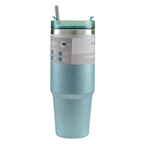 Tebinzi Isolierte Travel Mug | 30oz 890ml Thermobecher mit Henkel | Doppelwandiger Edelstahl Vakuum Isolierbecher mit Deckel und Strohhalm | Autobecher Reisebecher Thermobecher Kaffee für Auto Büro von Tebinzi