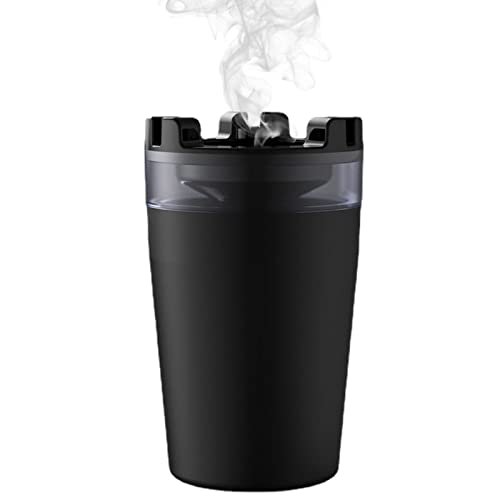 Tebinzi Rauchfreier Aschenbecher fürs Auto - Rauchfreier Auto-Aschenbecher mit Mini-Mülleimer - Dual-Use-Auto-Aschenbecher, Auto-Mülleimer für Büros, Raucher, im Freien, Auto-Getränkehalter von Tebinzi