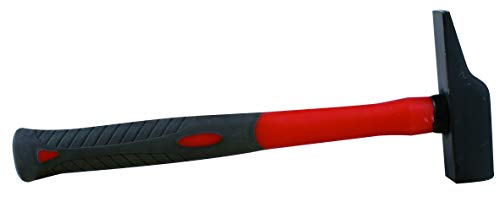 TEC HIT 201825 – Schreinerhammer – aus gehärtetem Stahl und Griff aus Glasfaser – ummantelt – robust und robust – 25 mm – Schwarz/R von Tec Hit