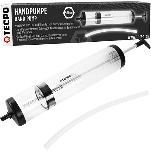 TECPO Motor Öl Wechsel Absaugpumpe Umfüllpumpe 500 ml Handpumpe Getriebeöl absaugen mit Füllstandanzeige von TECPO