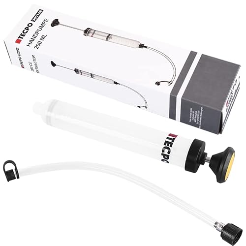 TECPO Handpumpe 200 mL Motor Öl Getriebeöl Kühlerfrostschutz Hinterachsöl Absaugpumpe Umfüll Pumpe Ölabsaugpumpe Öl absaugen einfüllen von TECPO