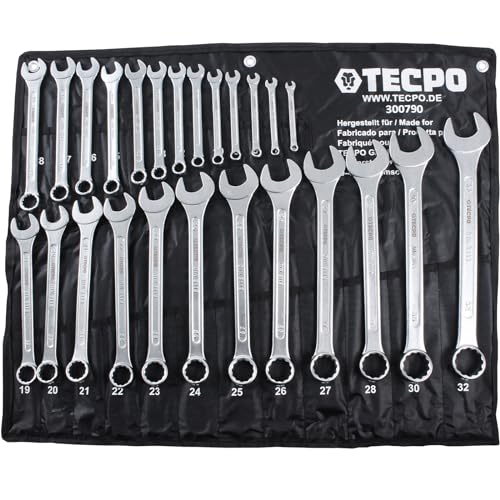 TECPO Maul-Ringschlüssel-Satz 25 Teile Ring Maulschlüssel Werkzeug Schlüssel Set, 6-32mm, 25-teilig von TECPO