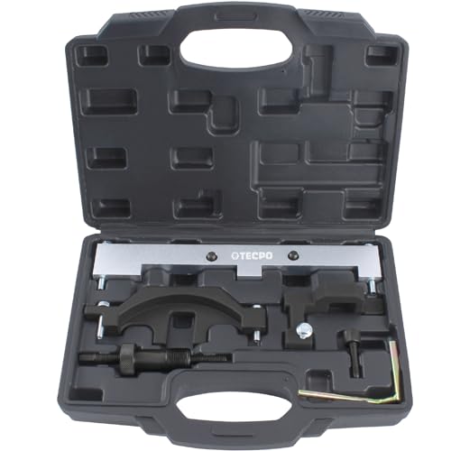 TECPO Motor Einstellwerkzeug Satz geeignet für BMW N40 N45 Benzinmotoren 1.6L mit Doppelnockenwellen E81 E87 E46 E90, inkl. Kurbelwellen- und Nockenwellen-Arretierung Motoreinstellwerkzeug Set von TECPO