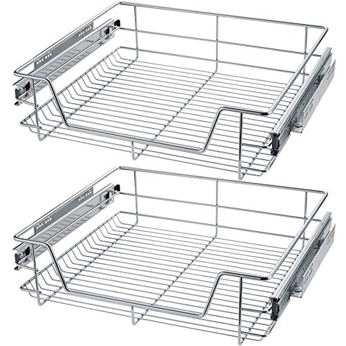 2x tectake 800760 Teleskopschublade Küchenschublade Korbauszug - diverse Größen - (60 cm | Nr. 403442) von tectake