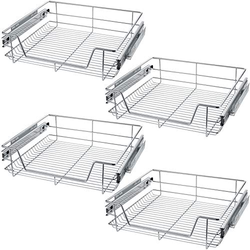 4x tectake 800761 Teleskopschublade Küchenschublade Korbauszug - diverse Größen - (60 cm | Nr. 403443) von tectake