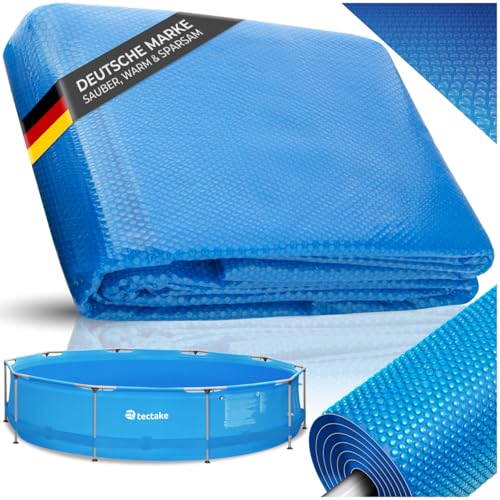tectake® Poolabdeckung rund, Solarplane Pool, Poolplane rund, Poolzubehör Abdeckplane für Aufstellpool, Pool Garten, Schwimmbecken, Pool Abdeckung mit Noppenfolie als Solar Poolheizung - 5,49 m von tectake
