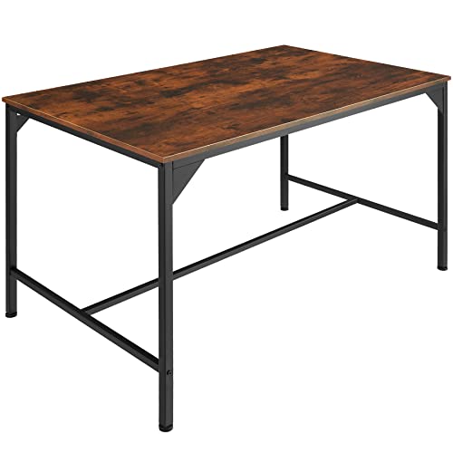 tectake 800969 Esstisch aus Holz und Metall, 120 x 75 x 75 cm, Küchentisch im Industrie-Design, Tisch für Esszimmer Küche Wohnzimmer Büro, schwarzes Metallgestell (Industrial Dunkelbraun) von tectake