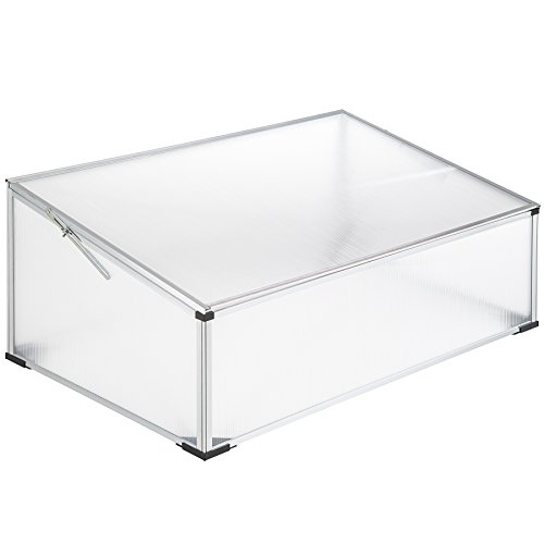 tectake® Frühbeet, Frühbeetaufsatz, Frühbeetkasten, Anzuchtkasten für Hochbeet, Blumenkasten, Anzucht Gewächshaus, Hochbeet Abdeckung, Pflanzkasten Minigewächshaus - 102 x 61 x 41/31 cm von tectake