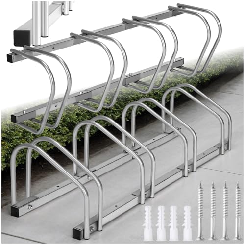 tectake Fahrradständer für Fahrräder Fahrradparker Bike Fahrrad Ständer Rad außen - Diverse Modelle - (für 4 Fahrräder | Nr. 402378) von tectake