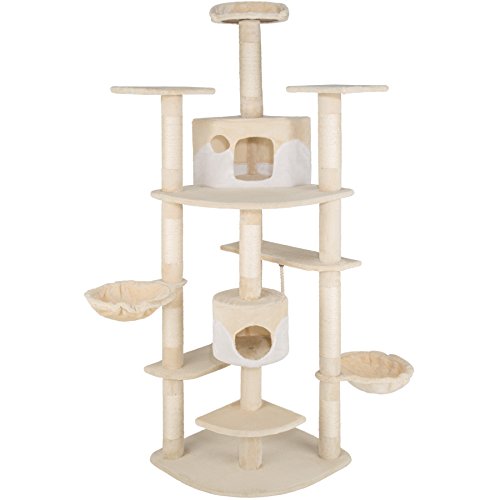 TecTake Kratzbaum für Katzen Katzenkratzbaum Katzenbaum Kletterbaum SISAL - Diverse Farben - (beige-Weiss | Nr. 402186) von tectake