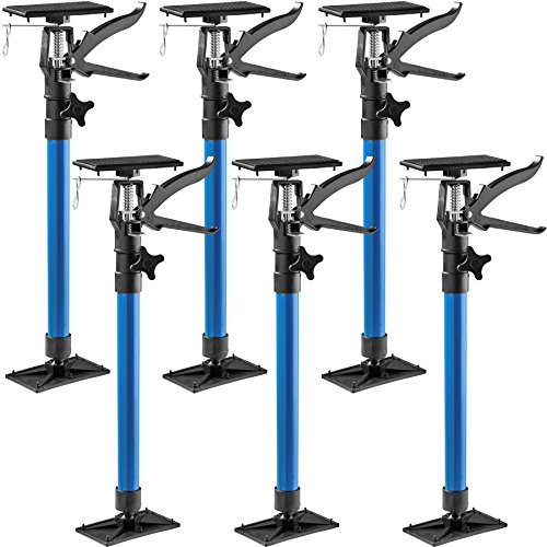 tectake Türspanner Teleskopstange | stufenlos verstellbar | leichte Handhabung - Diverse Modelle (6er Set blau | Nr. 402614) von tectake