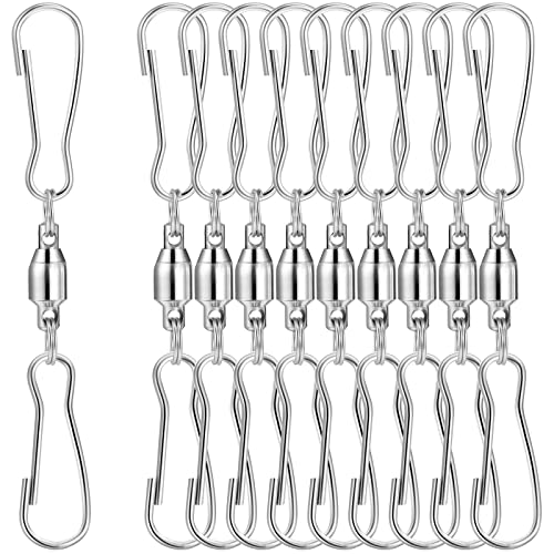 TecUnite 10 Stück Wirbel Dual Clip für Hängende Windspielen Windsack Wind Chimes Kristall Twistern Party Supply von TecUnite