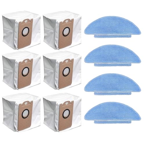 Tecasa 6* Staubbeutel +4* Stück Mopp-Pads Ersatz für ZACO A10 Pro Robot Staubsauger von Tecasa