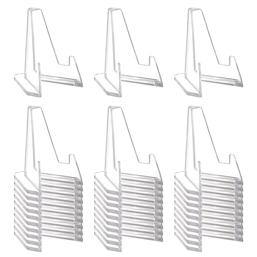 Tecbeauty 60 Stück Kartenständer, kleine Staffelei-Ständer, Acryl-Bilderhalter, vielseitig einsetzbar für alle Karten von Tecbeauty