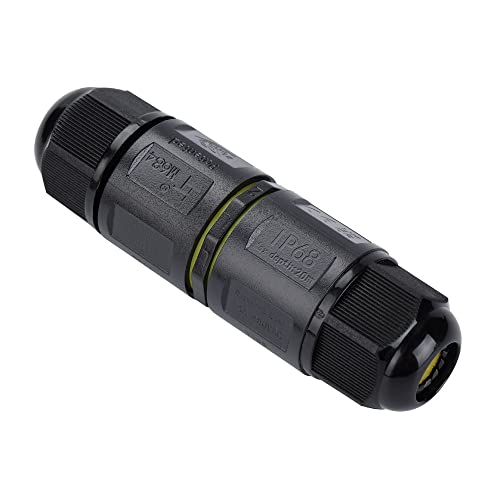 Kabelverbinder Verteilerdose Abzweigdose Kabelmuffe Verbindungsmuffe Verbindungsbox Verteilerdose Wasserdicht Kabeldose Wasserdicht IP68 3-Polig Außen Outdoor Erdkabel (3 Pin / 24A 450VAC) von Tecbee