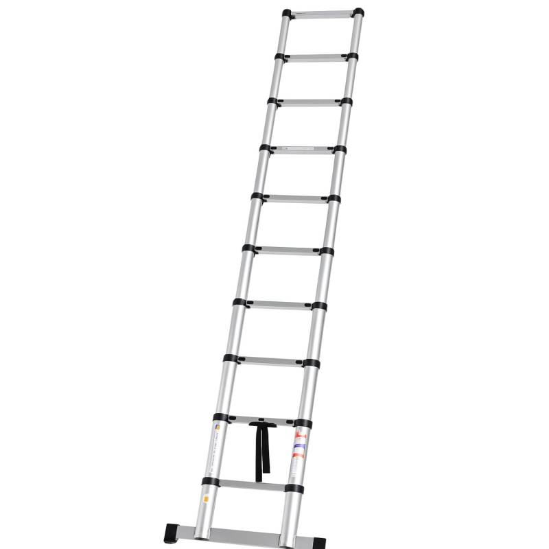 Tech-Craft Aluminium Teleskopleiter mit Rutschschutz und 331 cm Arbeitshöhe von Tech-Craft