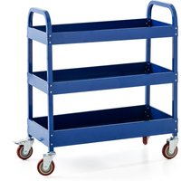 Werkzeugrollwagen mit 3 Ablagen 80x 41x 78 cm blau von Tech-Craft