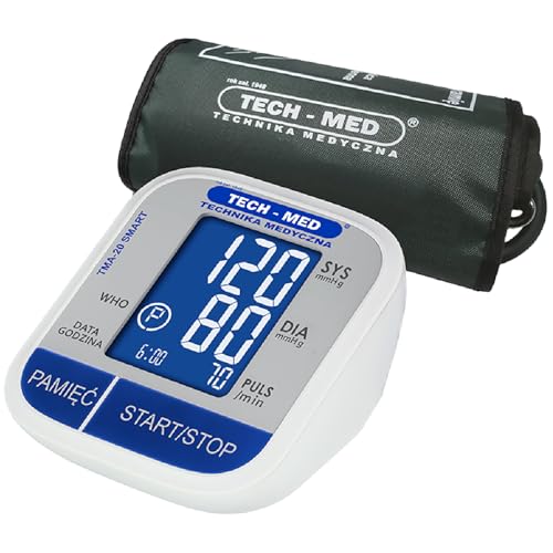 TECH-MED - Digitales Blutdruckmessgerät Oberarm TMA-20 SMART, Blutdruck, Druckanzeige, Höchste Genauigkeit, Zuverlässigkeit und Messkomfort, Universalmanschette von TECH-MED