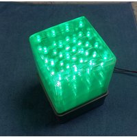 4x4x4 Grüne Led Cube Box 3D Display, Ultrabright Lichtshow Effekt, Usb & 9V Batterie, Handgefertigte Tragbare Lampe Party Dekor Mit Print Abdeckung von TechArtDesigns
