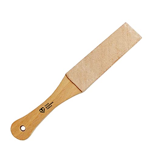 TechDiamondTools 27,9 cm langes Leder-Paddel-Streichriemen zum Messerschärfen, doppelseitiges Leder-Streichriemen zum Schärfen von Messern, 1 Stück H von TechDiamondTools