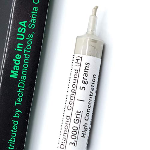 TechDiamondTools Diamant-Polierpaste 3.000 Körnung Masche 3-6 Mikron für feines Polieren 5 Gramm mit hoher (H) 50% Konzentration von Damond-Pulver von TechDiamondTools