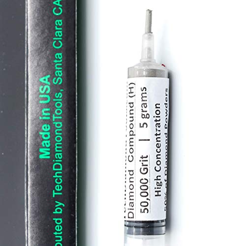 TechDiamondTools Diamantpolierpaste Polierpaste 50.000 Körnung 0-0,5 Mikron zum Endpolieren 5 Gramm mit hoher (H) 50% Konzentration von Damondpulver von TechDiamondTools