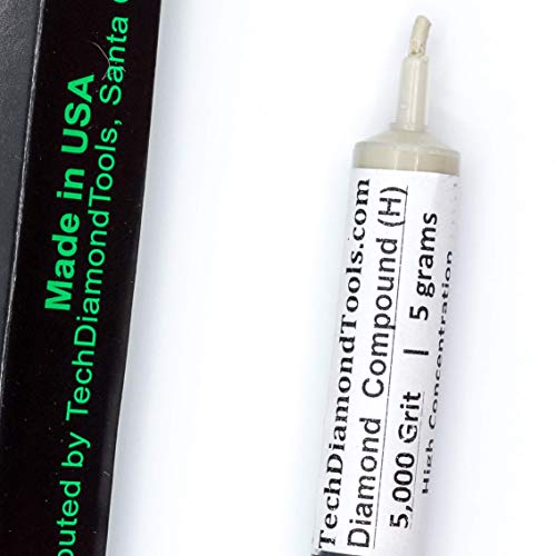 TechDiamondTools Diamantpolierpaste Polierpaste Körnung 5000 Mesh 2-3 Mikron für Spiegelglanz 5 Gramm mit hoher (H) 50% Konzentration von Damond-Pulver von TechDiamondTools