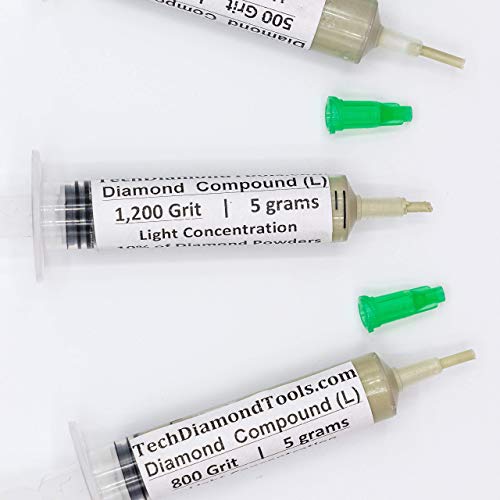 TechDiamondTools Set von 3 Diamant-Klöpppaste Polierpaste 500 800 1200 Körnung Lapidary Paste für Stein Glas Metall Schmuck Harz Marmor mit leichter Konzentration von Diamantpulver USA Made TechDiamondTools Set von 3 Diamant-Klöpppaste Polierpaste 500 800 1200 Körnung Lapidary Paste für Stein Glas Metall Schmuck Harz Marmor mit leichter Konzentration von Diamantpulver USA Made von TechDiamondTools