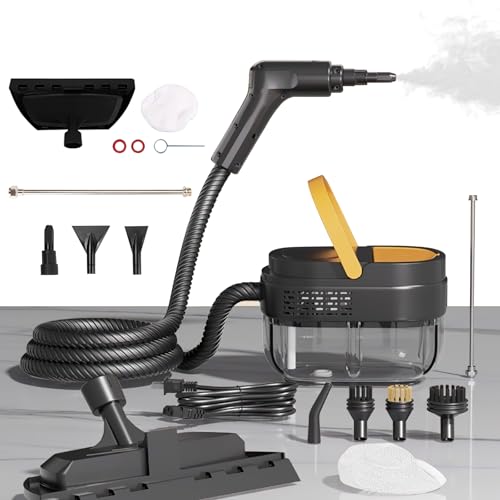 Dampfreiniger, 2500W Mehrzweck Handdampfreiniger mit 3 Geschwindigkeiten Einstellbar und 9 Arten von Düsen, 1600ML Tragbarer Dampfreiniger Hochdruck Dampfreiniger für Haushalt, Auto von TechVizrs