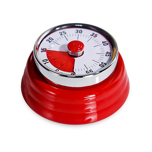 KüChentimer Eieruhr Mechanisch, Kurzzeitwecker KüChe Magnetisch Adsorbierbarer Magnetischer Timer 60min Countdown Timer für das Klassenzimmer Hausaufgaben Kochen Fitness Backen Lernen von TechVizrs