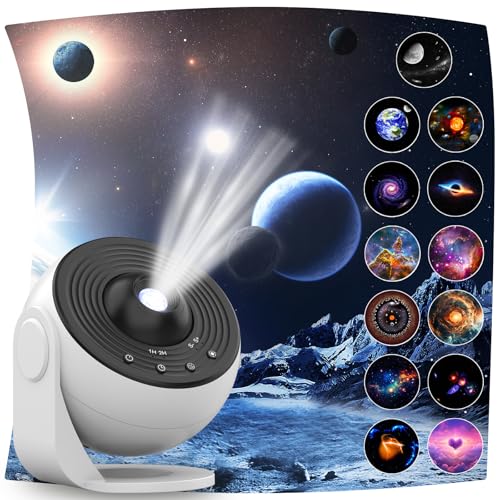 TechVizrs Galaxy Projektor, 360° rotierenden Nebel Lampe Sternenhimmel Nachtlicht,13 in 1 Home Planetarium Star Light Projektor Lampe Sternenhimmel für Kinder Erwachsene (Weiß) von TechVizrs