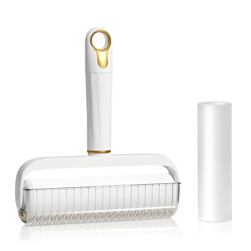 Wiederverwendbare Fusselrolle, Handgerät Groß Fusselrolle Abwaschbar Flusenroller Reusable Lint Roller mit Nachfüllungen für Tierhaare Kleidung Sofas (Länge 16cm) von Techchii