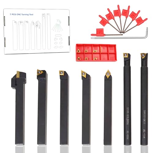 21pcs Drehmaschine Bohrstangen Set CNC Drehmeißel Drehwerkzeuge Schaftdrehmaschine 10mm Drehbank Schaft Hartmetall Drehwerkzeughalter Hartmetalleinlagen mit Hartmetalleinsätzen Schraubenschlüssel von Techfection