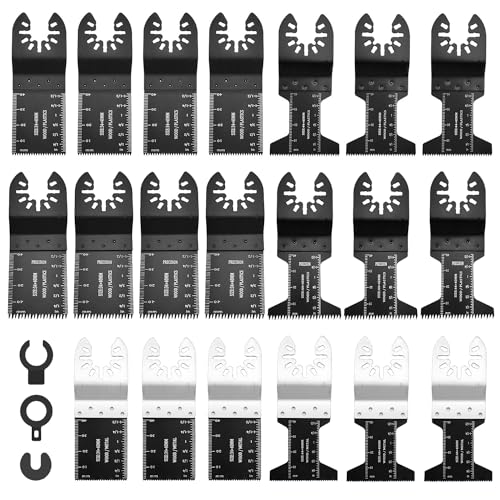 23 Stk Multitool Oszillierende Sägeblätter Kit Multitool Oszillierwerkzeug Zubehör Sägeblätter Mix Multi Tool Sägeblätter Kit Universal Multifunktionswerkzeug für Holz Metall Kunststoff von Techfection