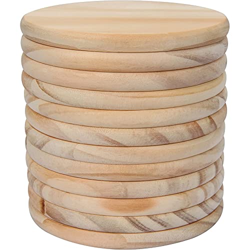 Techigher 20 Stück Runde Unfertige Holzscheiben 7,9 cm Naturholzscheiben DIY Runde Blanko Holzspäne Unlackierte Holzscheiben für DIY Architekturmodelle Zeichnung Malerei Holzgravur von Techigher