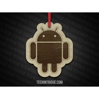 Handgemachte Hölzerne Androide Weihnachtsverzierung, Personalisiert von TechintrigueLLC