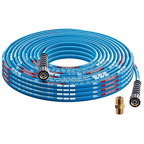 Hochdruckreiniger-Schlauchrohr – Kärcher Verlängerungsschlauch Ersatz – 250bar DN6 Profi M22x1,5 Hochdruckschlauch für Kärcher HD HDS – Blau – 5 m Schlauch von Techkar