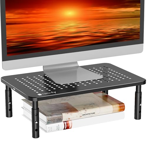 Stand-Schreibtisch aus Metall für Monitor/Laptop schwarz von Techly