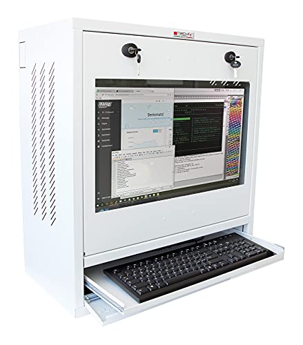 TECHLY Professional 104899 PC Sicherheitsschrank, LCD-Monitor & Tastatur Weiß von Techly