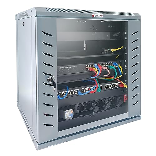 TECHLY Professional 367515 Unterschrank Rack 19 Zoll Gehäuse zur Wandmontage, 20 Einheiten P.600 mm Flachpack Grau von Techly