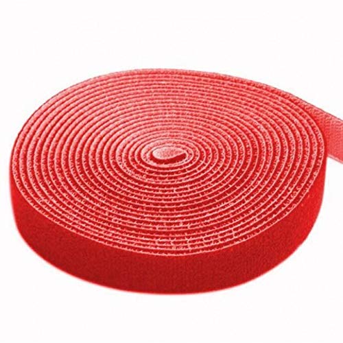 Techly 108347 Kabelmanagement Klettband Länge 4m Breite 16mm Rot von Techly