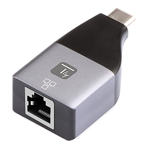 Techly 363487 USB-C naar RJ45 Ethernet Gigabit LAN 1000 Mbps zwart/zilver von Techly