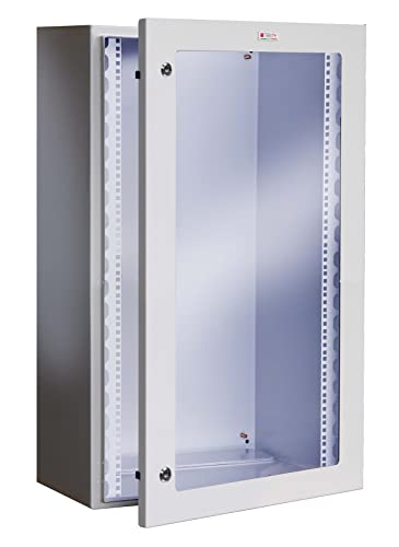 Techly I-Case IP-1720GV Wandmontiertes Rack 17U grau – Regale (Rack montiert an der Wand, 17U, Glas, Grau, 48,3 cm (19 Zoll), IP65) von Techly
