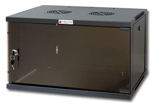 Techly Professional 101607 Wandregal 19 Zoll 6U Prof. 600 Schwarz montiert Schwarz von Techly
