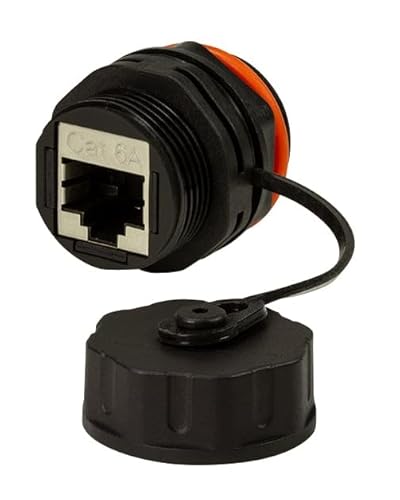 Techly Professional 363548 RJ45-Koppler Cat.6A Panel-Koppler IP68 Schwarz von Techly