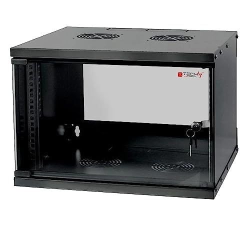 Techly Professional 368581 Wandregal 19 Zoll 9U Prof. 450 Schwarz montiert Schwarz von Techly