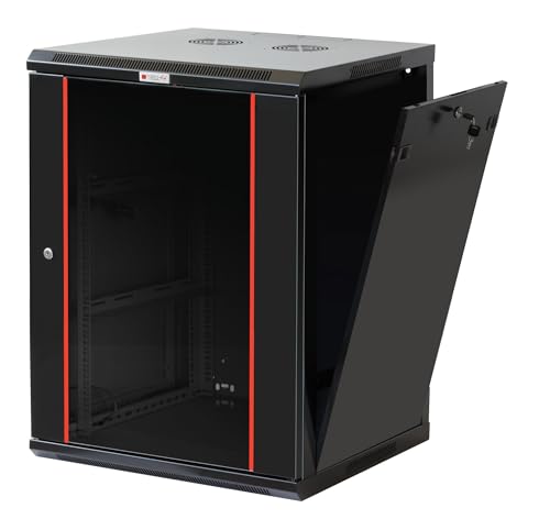 Techly Professional 620690 Wandregal 19 Zoll, 20 Einheiten, Prof. 450 mm, Schwarz / Schwarz von Techly