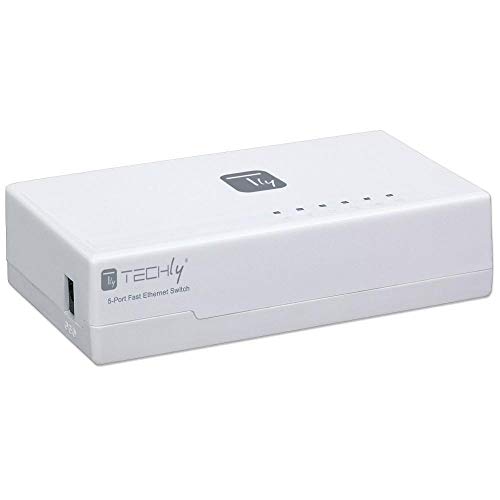 Techly Switch Hub 10/100 Mbps Fast Ethernet 5 Ports (i-swhub-050ty) von Techly