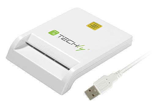 Techly USB Smart Card Schreib und Lesegeraet Plug and Play, 029150, Weiß von Techly